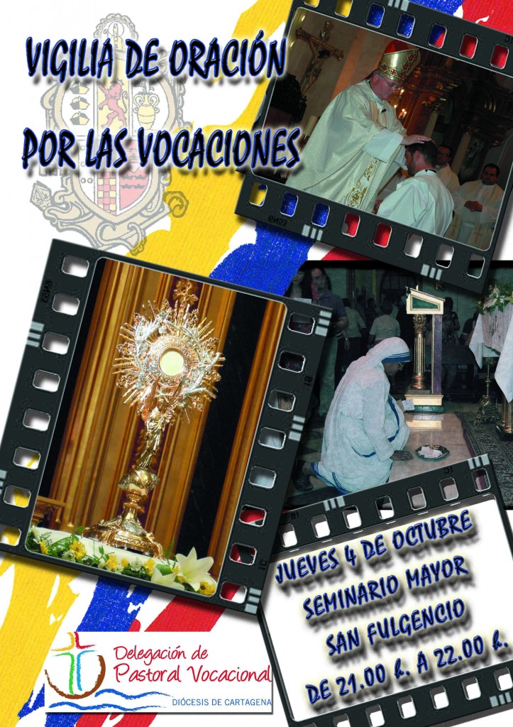 Cartel Vigilia de oración por las Vocaciones - Seminario Diocesano San Fulgencio - Diócesis de Cartagena - Murcia